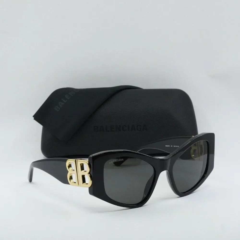 Final Sale! Balenciaga BB0287S 001 Black / Grey Cat Eye Sunglasses